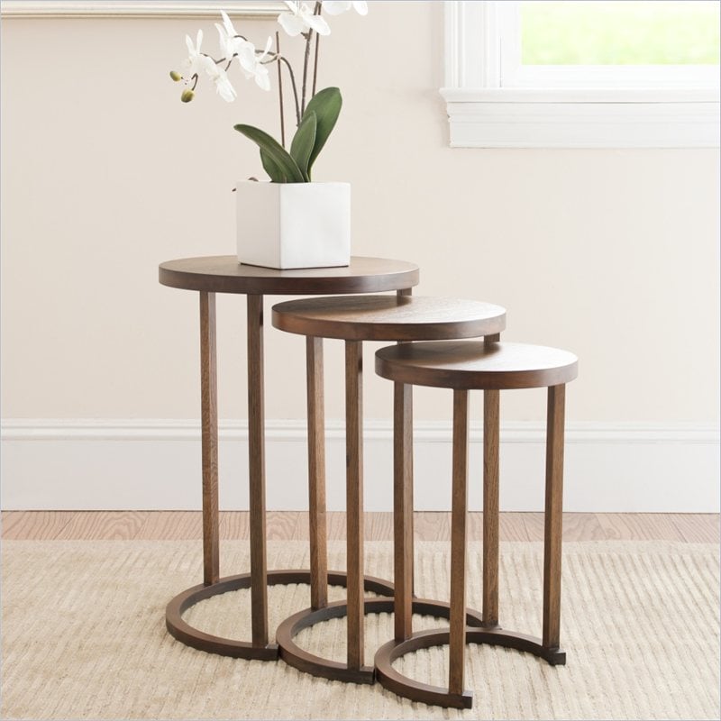 Safavieh Tucker Wood Stacking Table in Brown (Set Of 3)   AMH4600A