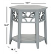 Safavieh Connor Bayur Wood Hexagon End Table in Pearl Blue Grey