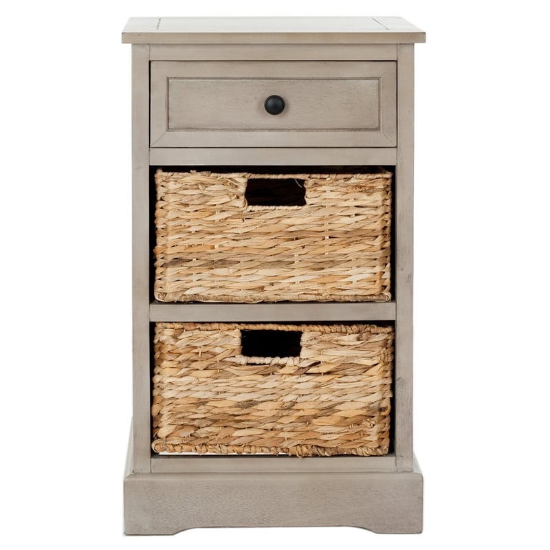 Safavieh Milan Vintage Side Storage Side Table in Vintage Grey