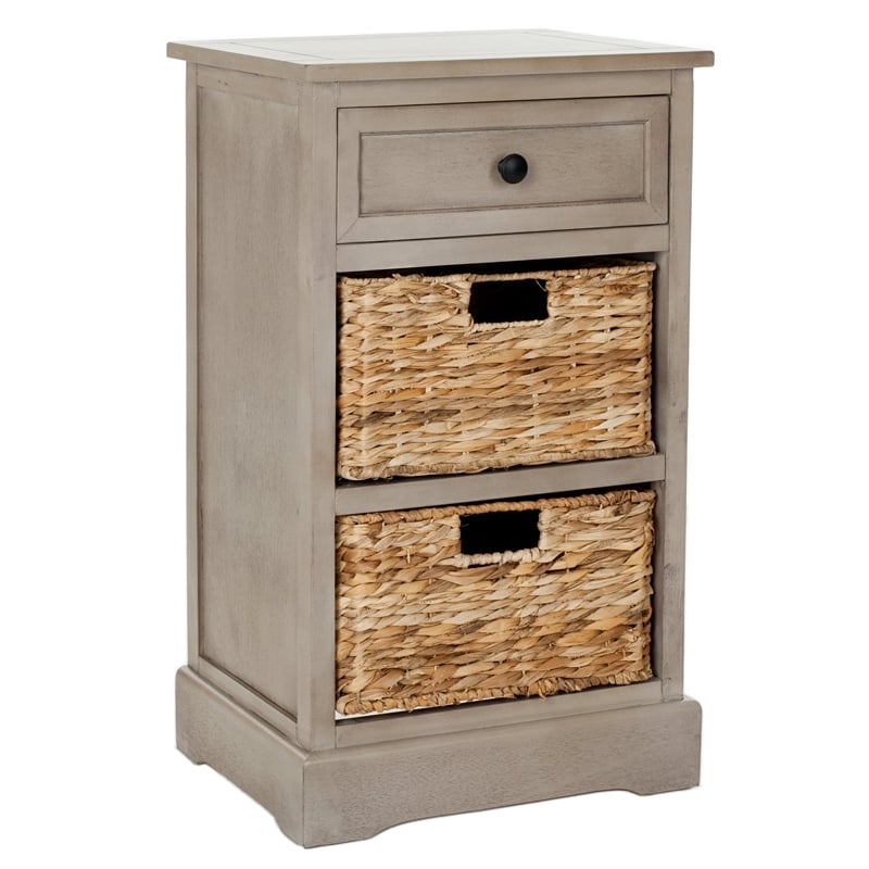 Safavieh Milan Vintage Side Storage Side Table in Vintage Grey