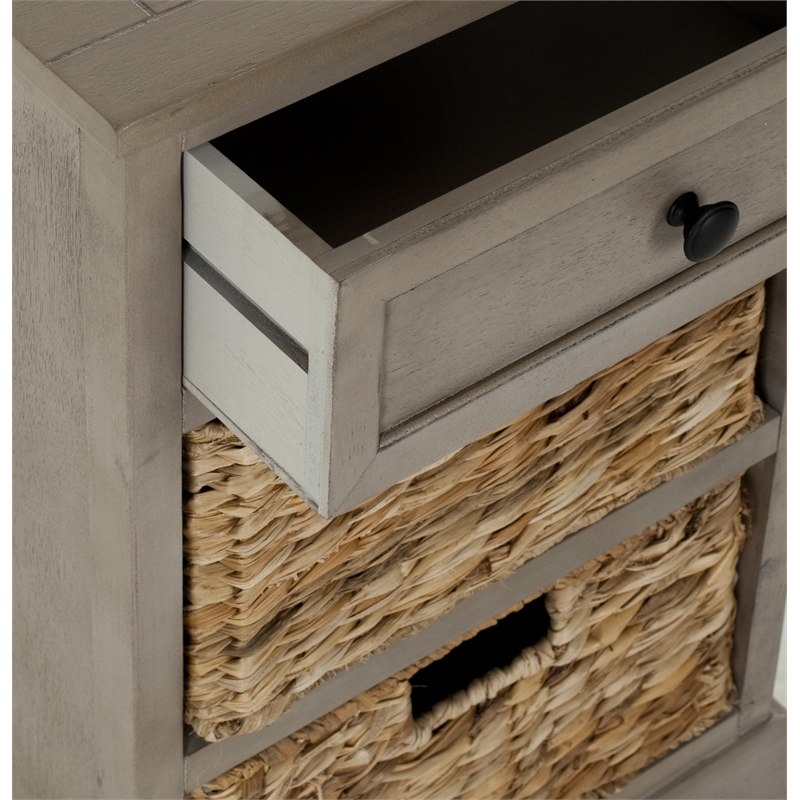 Safavieh Milan Vintage Side Storage Side Table in Vintage Grey