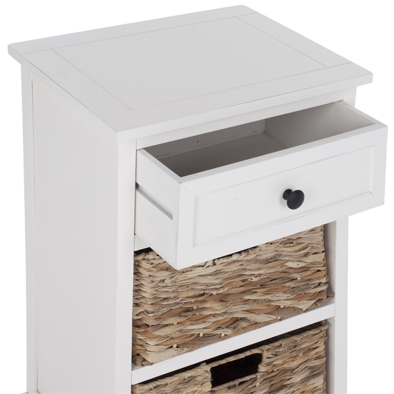 Safavieh Milan Distressed Side Storage Side Table in Cream