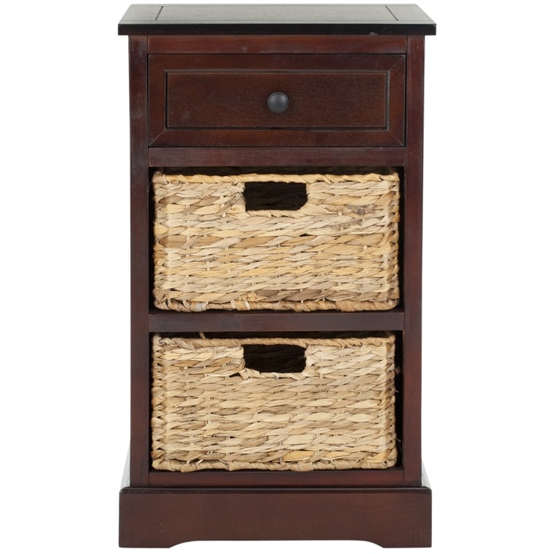 Safavieh Milan Side Storage Side Table in Dark Cherry