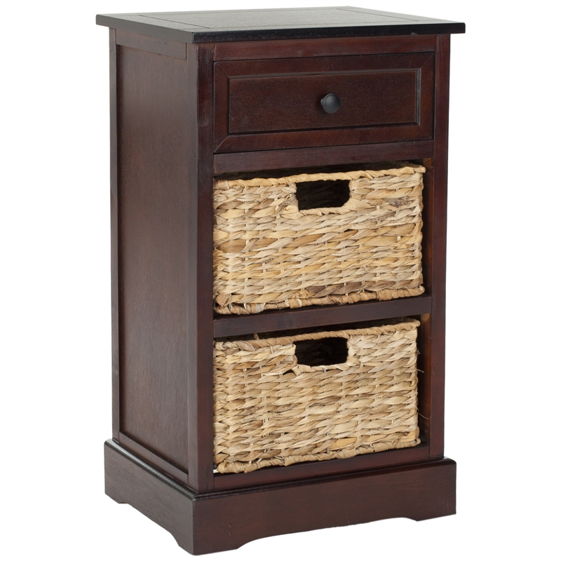 Safavieh Milan Side Storage Side Table in Dark Cherry