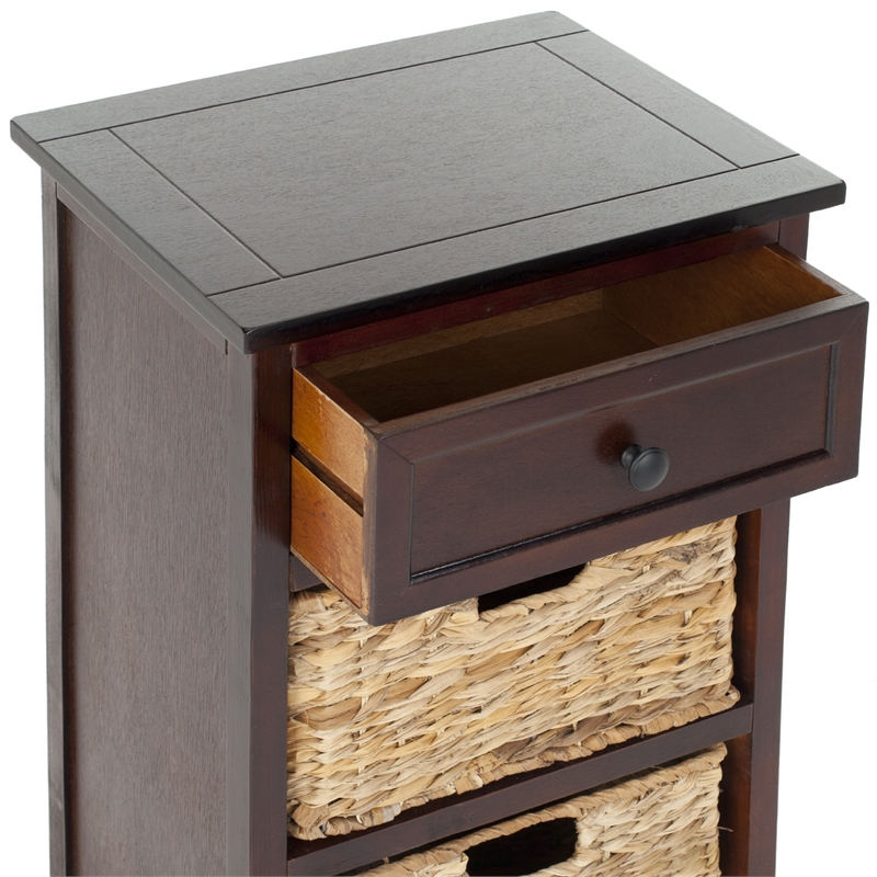 Safavieh Milan Side Storage Side Table in Dark Cherry