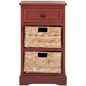 Safavieh Carrie Side Storage Side Table in Red