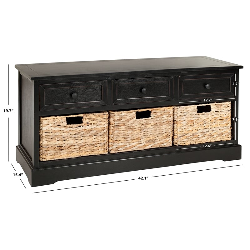 Safavieh Bud 3 Drawer Storage Unit in Black