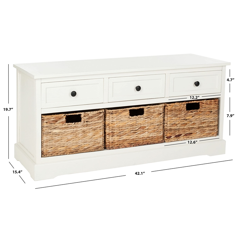 Safavieh Bud 3 Drawer Storage Unit in Cream