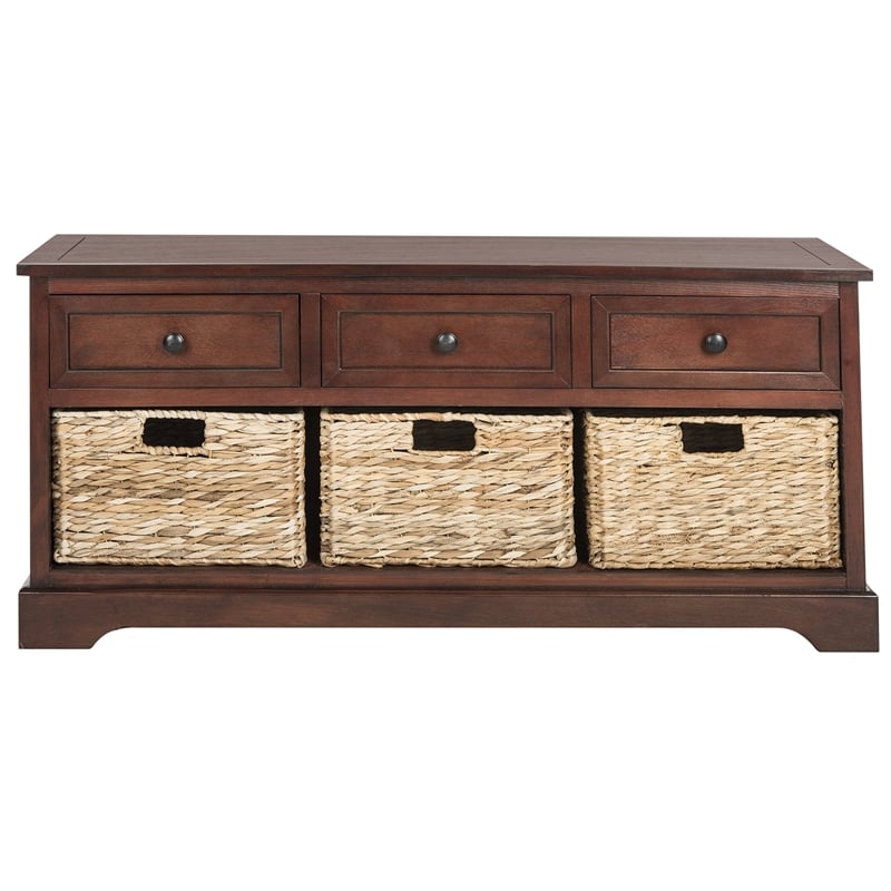Safavieh Bud 3 Drawer Storage Unit in Dark Cherry