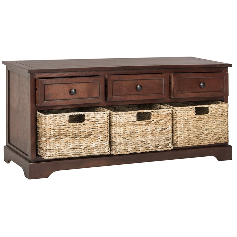 Safavieh Bud 3 Drawer Storage Unit in Dark Cherry