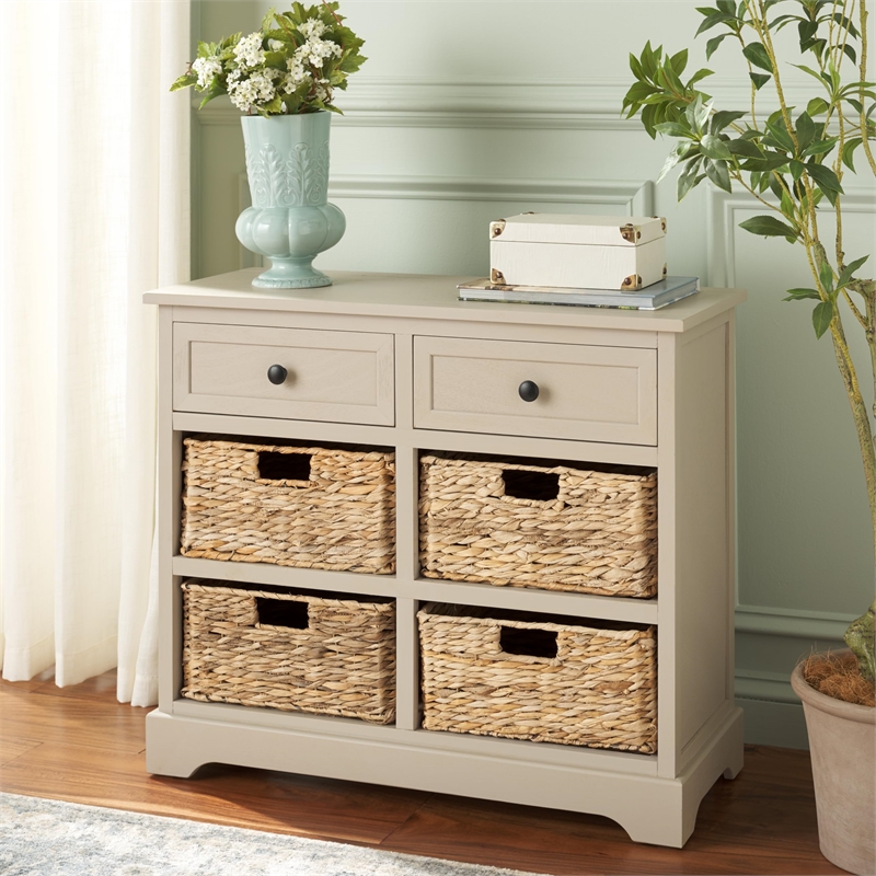 Safavieh Harry Wood Storage Unit in Grey