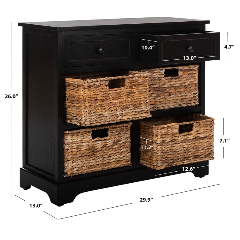 Safavieh Harry Wood Storage Unit in Black