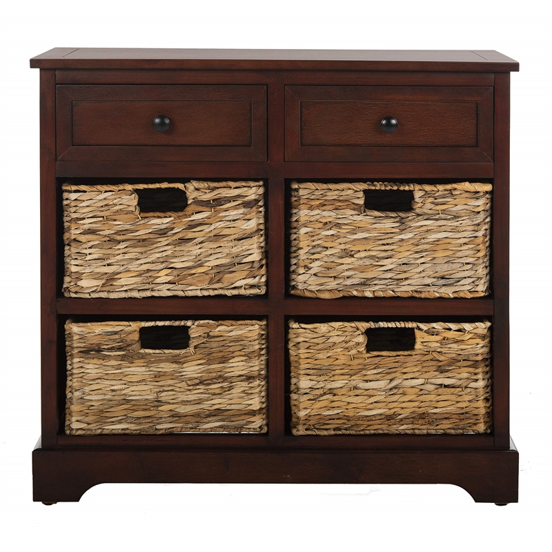 Safavieh Harry Wood Storage Unit in Dark Cherry