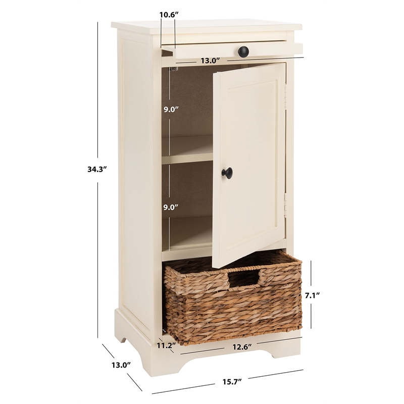 Safavieh Randy Wood Tall Storage Unit in Cream