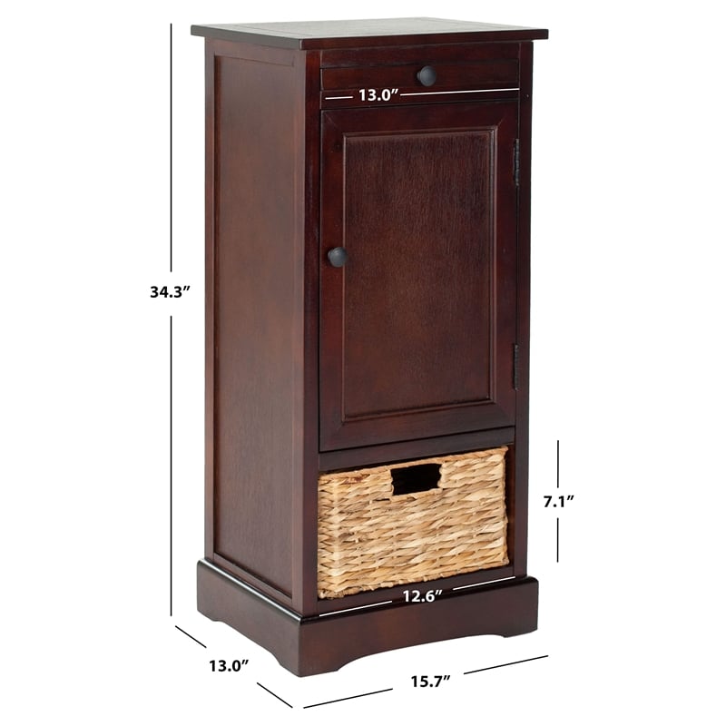Safavieh Randy Wood Tall Storage Unit in Dark Cherry