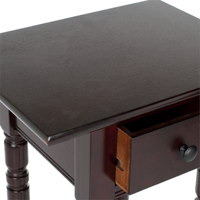 Safavieh Sabrina Wood End Table in Dark Cherry