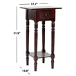 Safavieh Sabrina Wood End Table in Dark Cherry