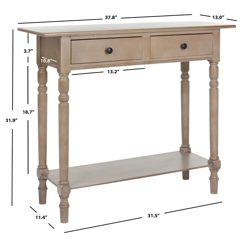 Safavieh Rosemary Wood 2-Drawers Console in Sleek Gray Tone