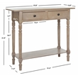Safavieh Rosemary Wood 2-Drawers Console in Sleek Gray Tone