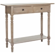 Safavieh Rosemary Wood 2-Drawers Console in Sleek Gray Tone