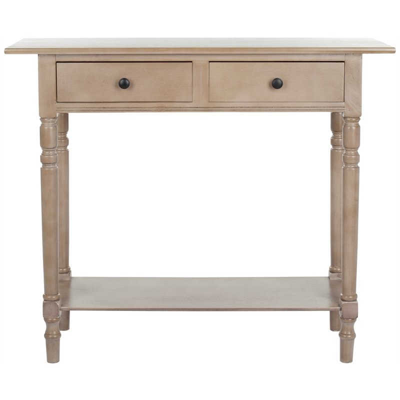 Safavieh Rosemary Wood 2-Drawers Console in Sleek Gray Tone