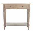 Safavieh Rosemary Wood 2-Drawers Console in Sleek Gray Tone