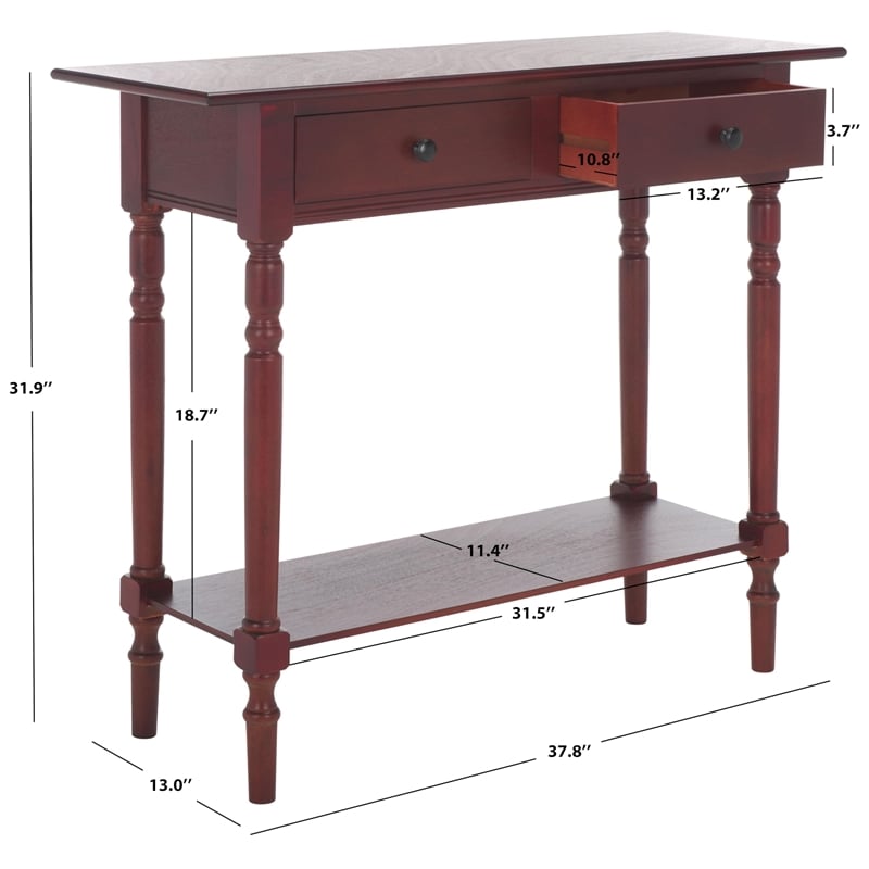 Safavieh Gary Wood Console in Dark Cherry