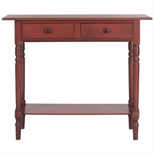 Safavieh Rosemary Pine Wood Console in Red