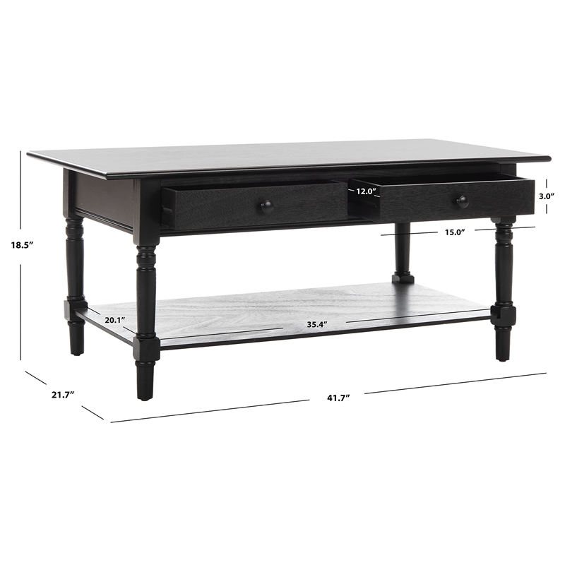 Safavieh Bosco Wood Coffee Table in Black