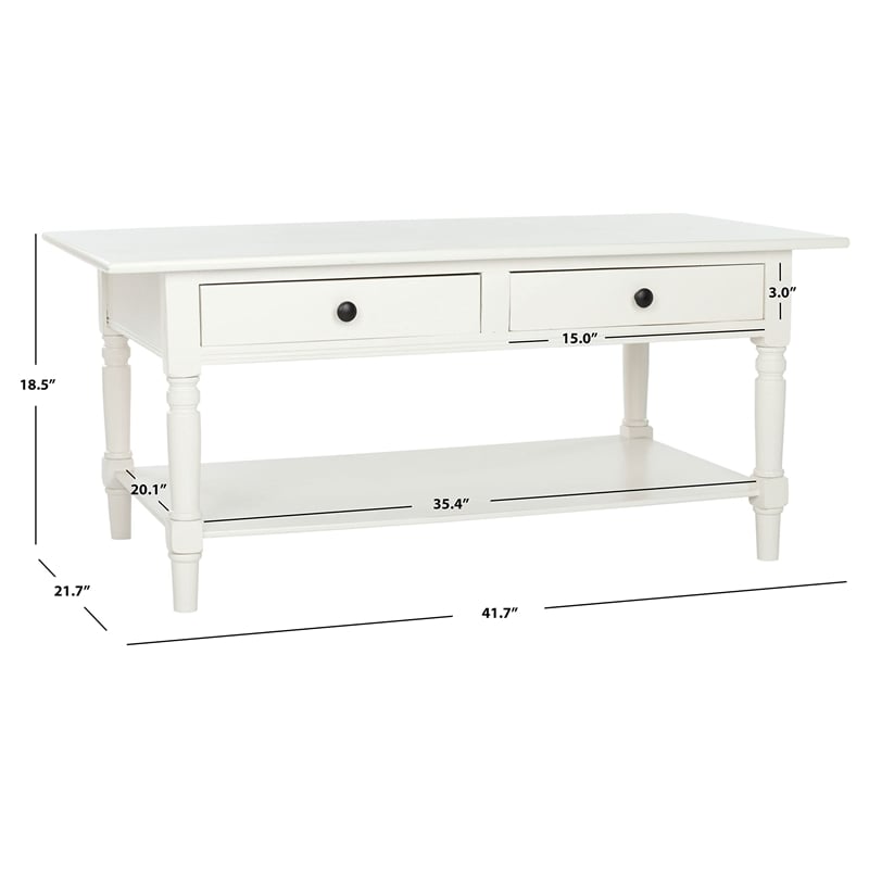 Safavieh Bosco Wood Coffee Table in Cream
