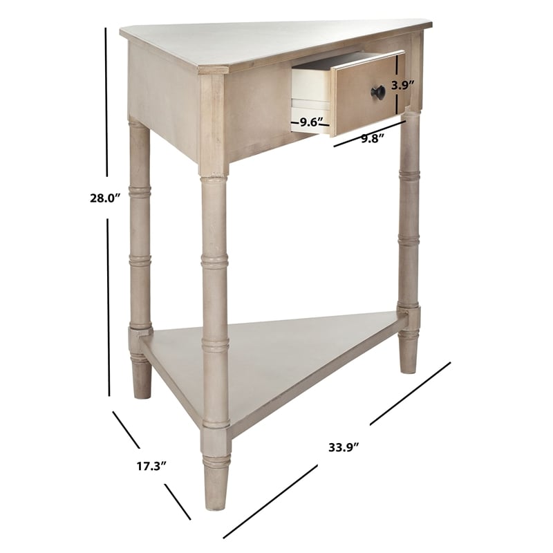 Safavieh Gabe Wood Corner Table in Grey