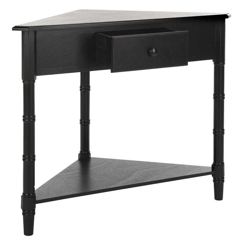 Safavieh Gabe Wood Corner Table in Black