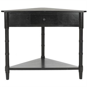safavieh gabe wood corner table in black