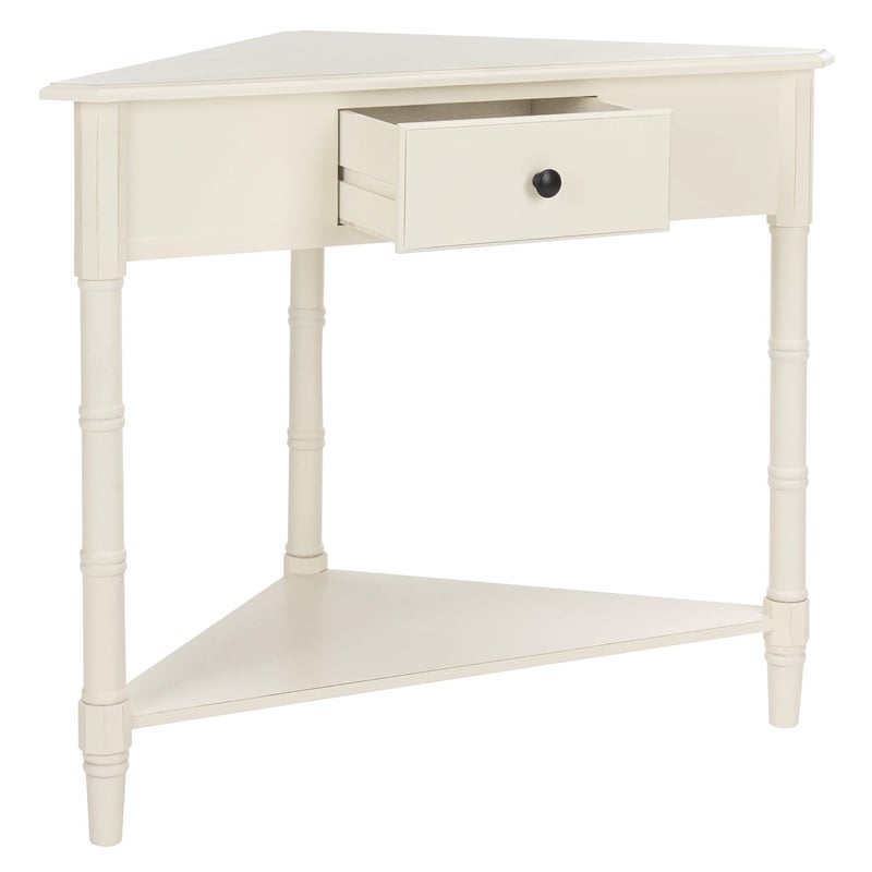 Safavieh Gabe Wood Corner Table in Cream