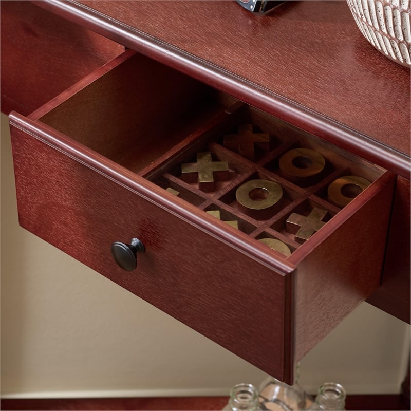Safavieh Gabe Wood Corner Table in Dark Cherry