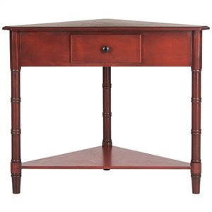 safavieh gomez pine corner table in red