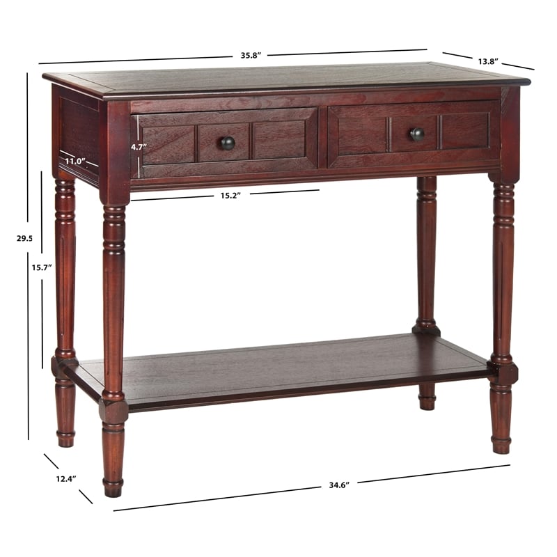 Safavieh Sam Wood Console in Dark Cherry