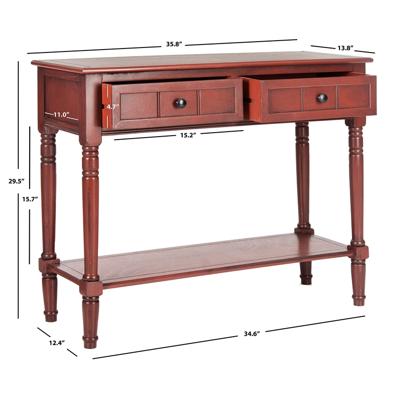 Safavieh Samantha Wood Console in Red