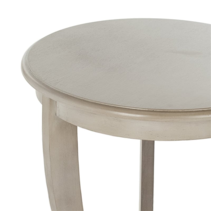 Safavieh Heather Wood Pedastal Side Table in Grey