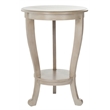 Safavieh Heather Wood Pedastal Side Table in Grey