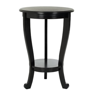 Safavieh Heather Wood Pedastal Side Table in Black