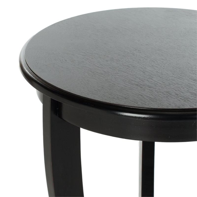 Safavieh Heather Wood Pedastal Side Table in Black
