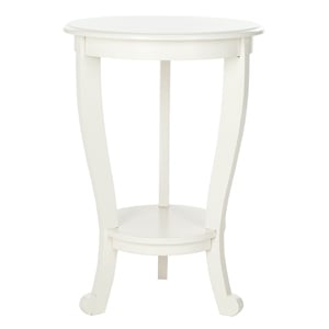 Safavieh Heather Wood Pedastal Side Table in Cream