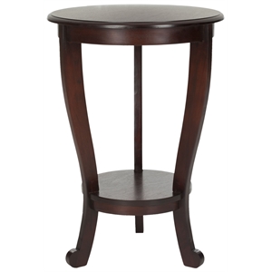 Safavieh Heather Wood Pedastal Side Table in Dark Cherry
