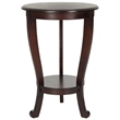 Safavieh Heather Wood Pedastal Side Table in Dark Cherry