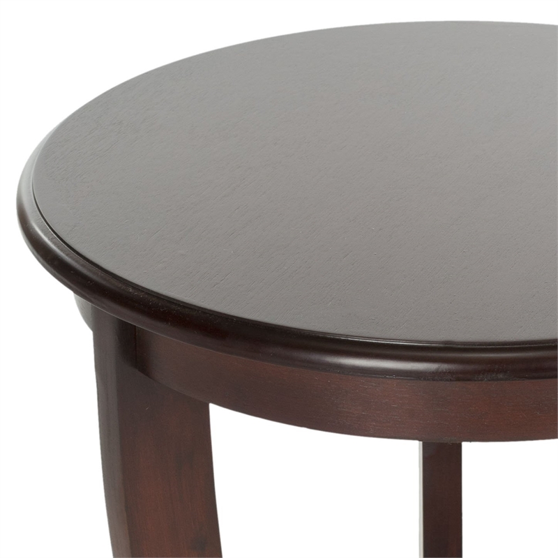 Safavieh Heather Wood Pedastal Side Table in Dark Cherry