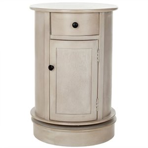 safavieh toby wood oval cabinet in grey