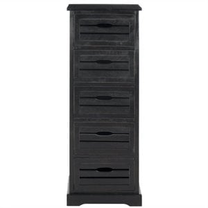 safavieh sarina pine 5 drawer cabinet in black