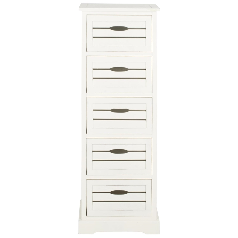 Safavieh Sarina Pine 5 Drawer Cabinet in Grey