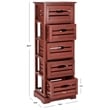Safavieh Sarina Pine 5 Drawer Cabinet in Red